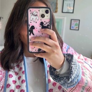 Pink Poodle Doodles iPhone 14 Wildflower Case